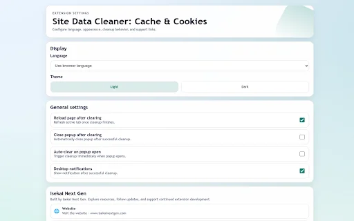 Site Data Cleaner: Hapus Cache & Cookie Instan – Unduh Gratis - Screenshot 2