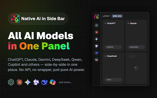 AiNBar: Akses AI di Sidebar Chrome – Chatbot Native Gratis - Screenshot 1