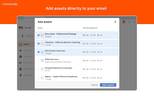 Mindtickle for Gmail: Bagikan Aset Penjualan dengan Cepat - Screenshot 2