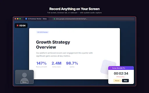 Screen Recorder Pro: Rekam Layar PC & Webcam Gratis - Screenshot 3