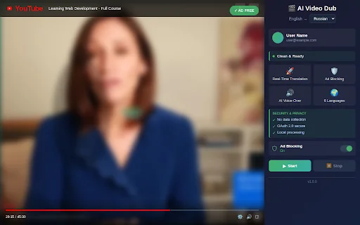 AI Video Dub: Terjemahan Video YouTube & Dubbing Suara AI - Screenshot 3