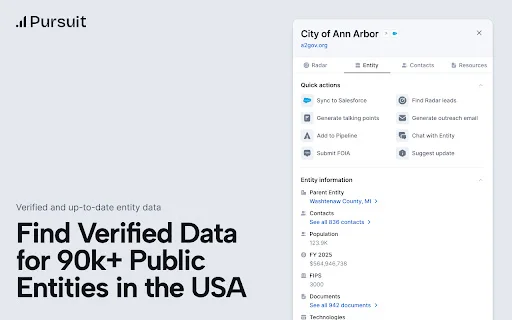Pursuit.us: Temukan Peluang Sektor Publik & Menangkan Penjualan - Screenshot 1