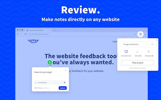 Unduh Volley Extension Terbaru – Feedback Website Lebih Mudah - Screenshot 1