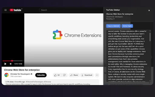 Download YouTube Sidebar Terbaru – Ekstrak Transkrip Gratis - Screenshot 2