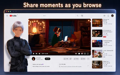 OshiKoi: AI Mate in Your Browser – Interactive 3D AI Companion - Screenshot 2