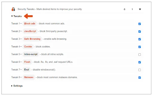 Download Security Tweaks Terbaru – Tingkatkan Privasi Browser - Screenshot 1