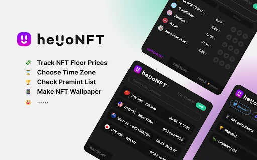 helloNFT Extension: Track Floor Prices & Mint Status Easily - Screenshot 1
