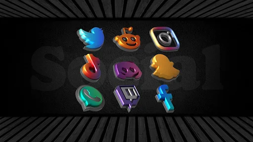 Download Auric Dark – 3D Icon Pack Terbaru – Ikon Premium AMOLED - Screenshot 26