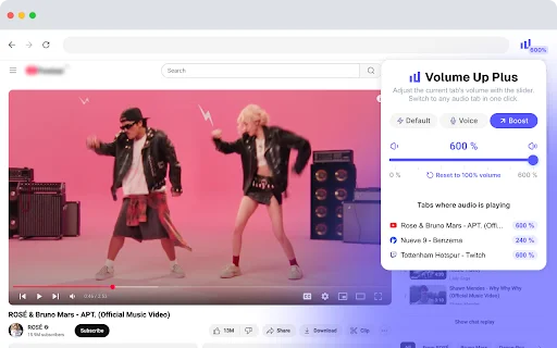 Download Volume Up Plus – Penguat Suara Chrome Hingga 600% - Screenshot 3