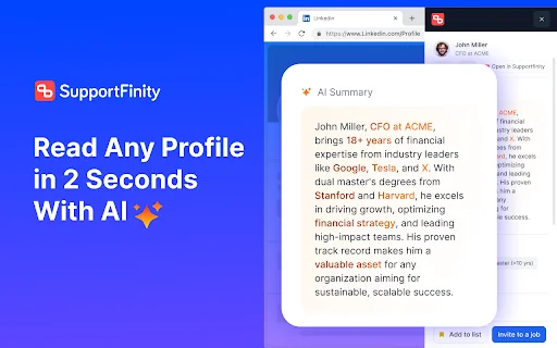 Download SupportFinity LinkedIn Scraper – Ekstrak Kontak Gratis - Screenshot 3