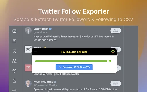 Download TwScraper Terbaru – Ekspor Followers X ke CSV Gratis - Screenshot 1