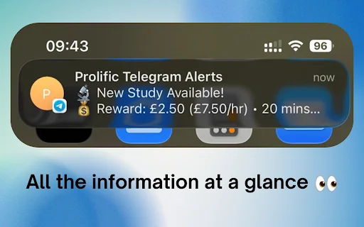 Prolific Telegram Alerts – Notifikasi Studi Instan Terbaru - Screenshot 1