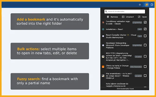 AI Bookmark Manager: Kelola Bookmark Browser Secara Otomatis - Screenshot 1