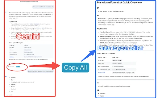 Copy Gemini Chat as Markdown – Salin Percakapan Gemini Praktis - Screenshot 1