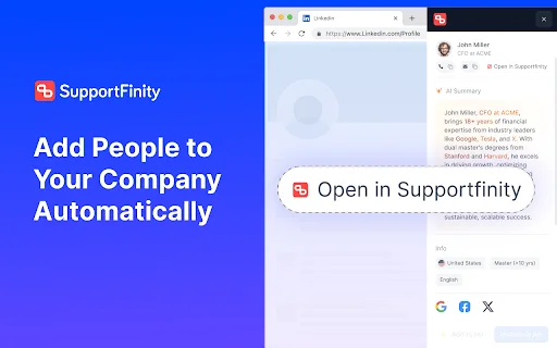 Download SupportFinity LinkedIn Scraper – Ekstrak Kontak Gratis - Screenshot 4