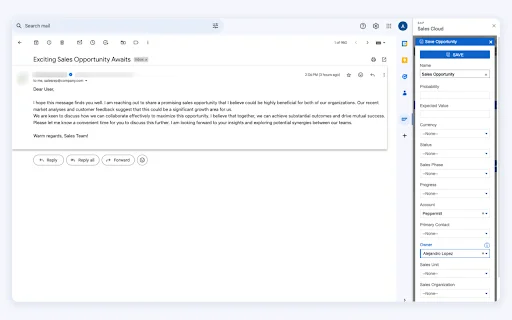 Download SAP Sales Cloud for Gmail – Kelola CRM Efisien - Screenshot 1
